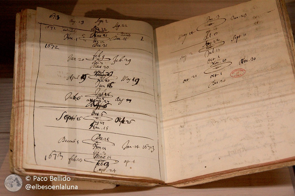Cuaderno de observación de Gian Domenico Cassini. Foto: © Paco Bellido